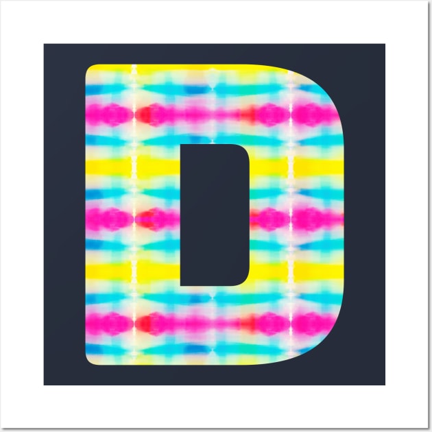 Tie Dye Alphabet D (Uppercase letter d), Letter D Wall Art by maro_00